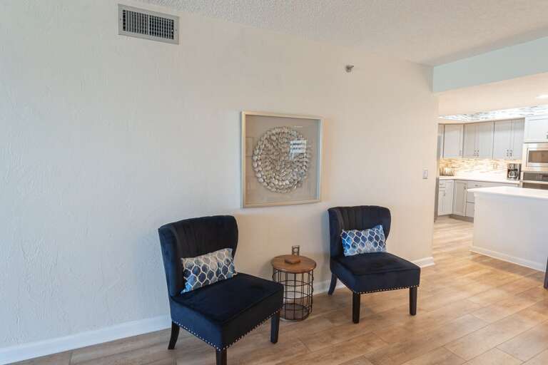 Additional seating area in dining room