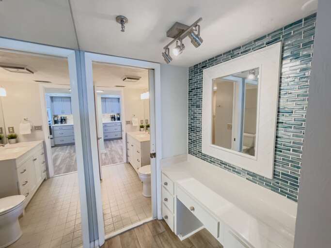 Plenty of space in guest bathroom