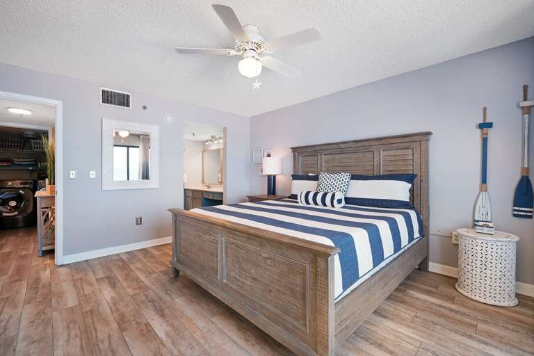 Spend a restful night in the master bedroom