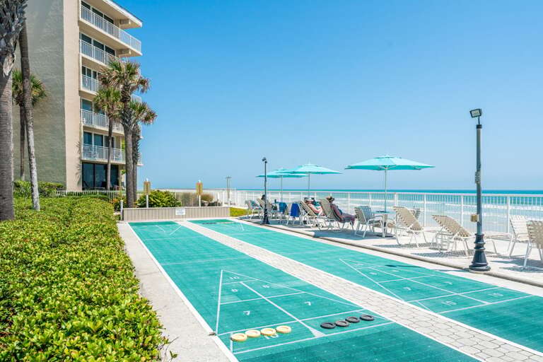 Guests of The Pelican can enjoy access to the onsite oceanfront shuffleboard courts Guests of The Pelican can enjoy access to the onsite oceanfront shuffleboard courts
