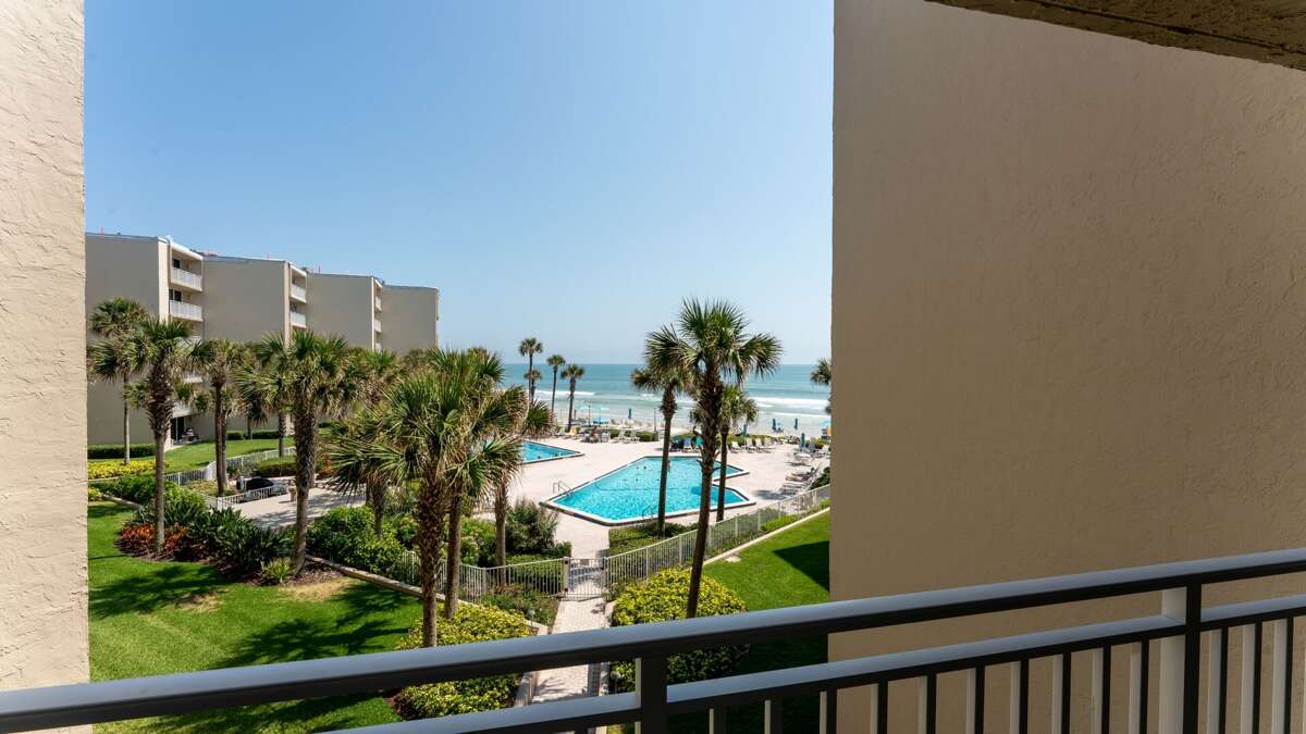 Take in the view from the 3rd-floor oceanfront balcony, where the beauty of the beach and Atlantic Ocean unfolds before you Take in the view from the 3rd-floor oceanfront balcony, where the beauty of the beach and Atlantic Ocean unfolds before you