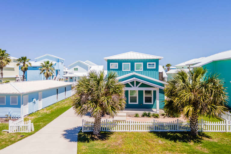 Beachfront House With Palm Trees