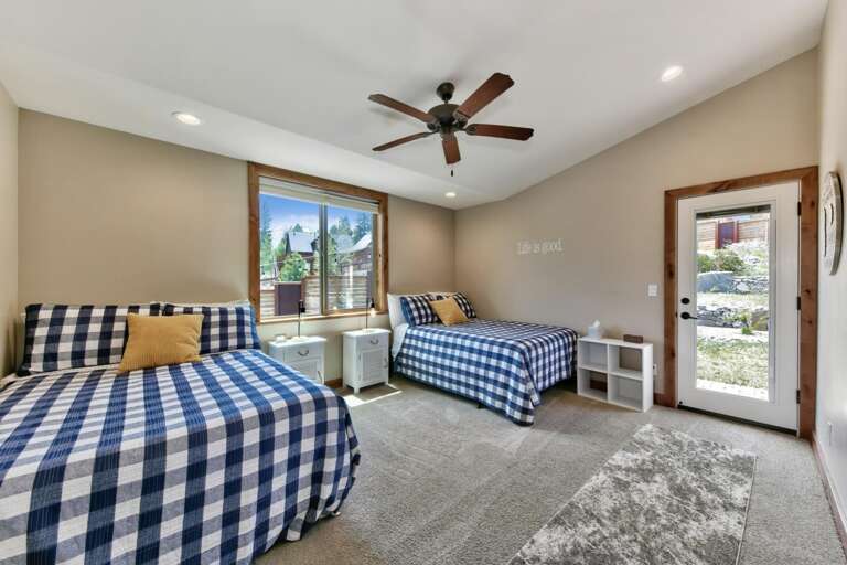 Two Queen Beds access to yard, private bath