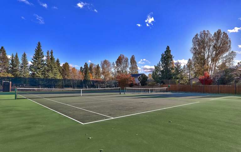 Tennis Court, Clear Sky, Crisp Colors