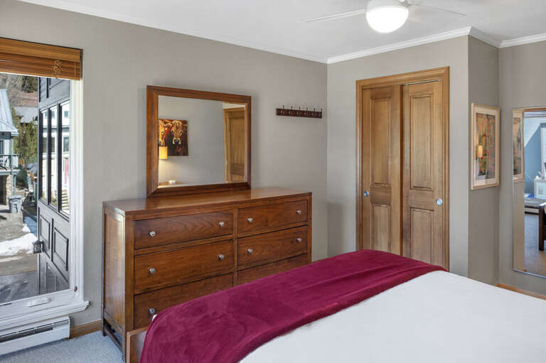 The Primary features large closet and dresser storage.