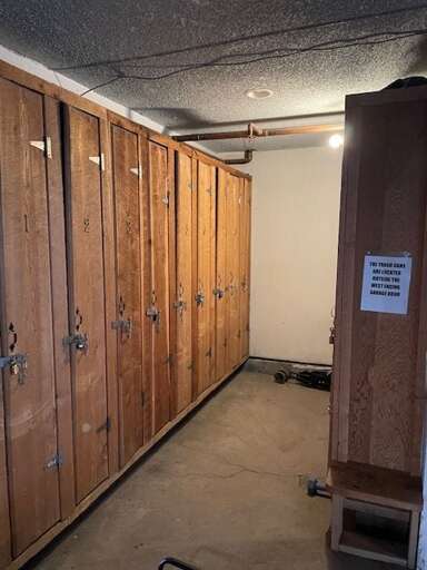 Ski locker for unit