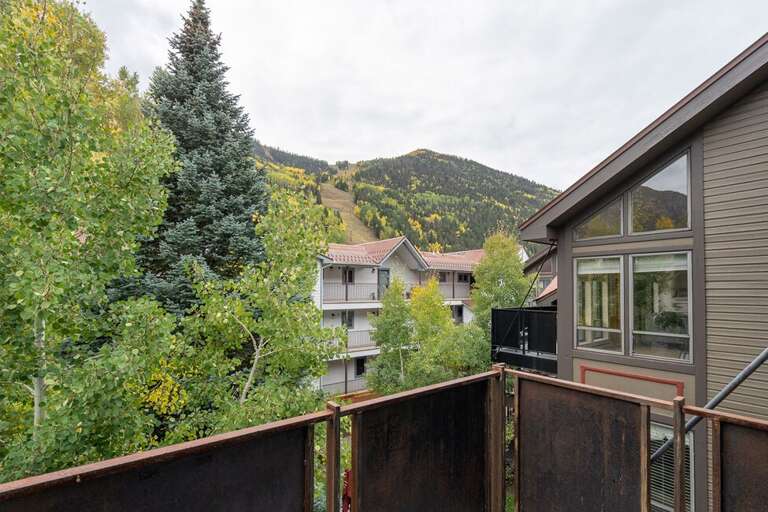 Sunny deck off of the living room- great views year round!
