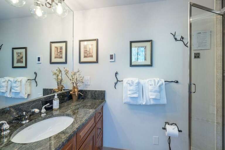 Great spacious ensuite bathroom features a step in shower. Great spacious ensuite bathroom features a step in shower.
