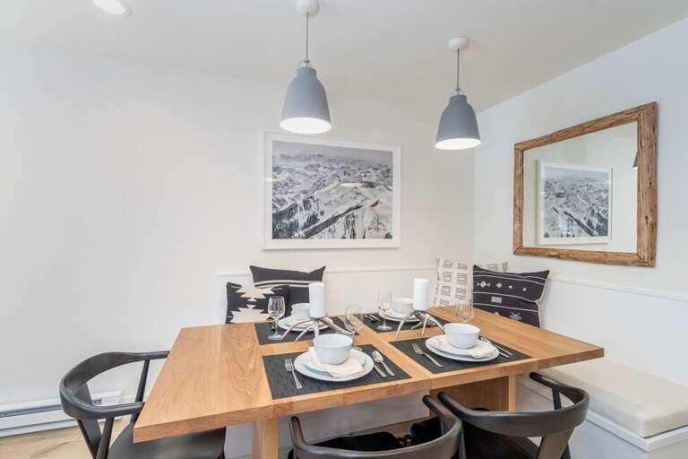 Plenty of seating to fit multiple guests at the dinner table.