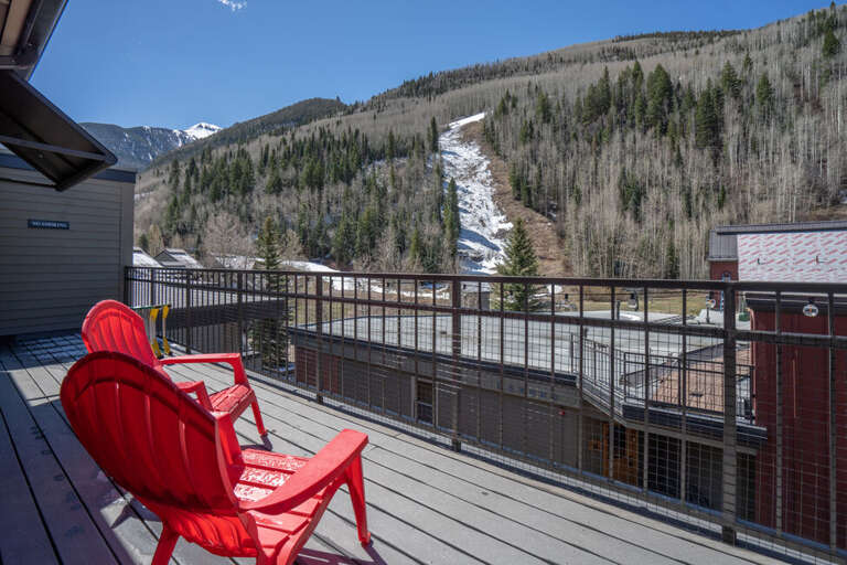 Take in stunning mountain views from the shared deck.
