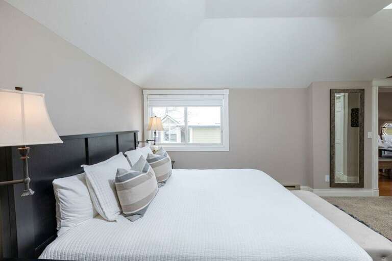 There's plenty of space you make yourself at home with a large dresser and closet.