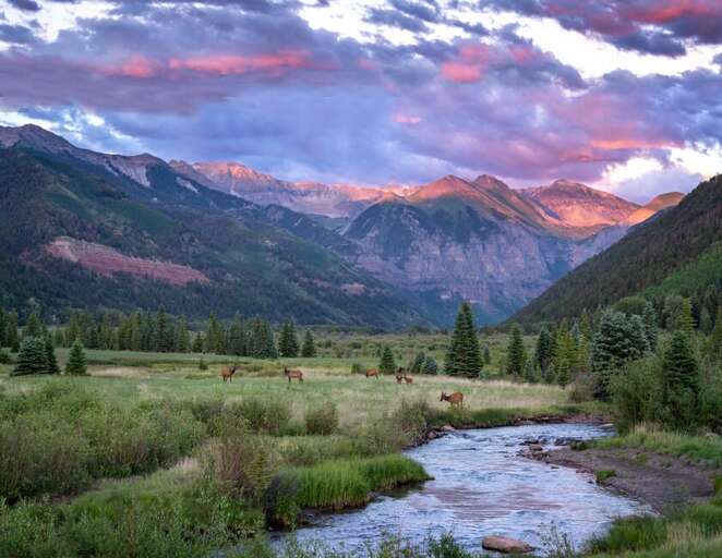 Stunning alpine glow in the Telluride Valley. Sunsets in Telluride are one for the books.