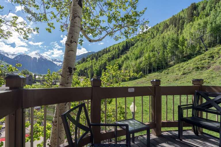 Wonderful views from the deck of Ajax Peak at the end of the Telluride box canyon