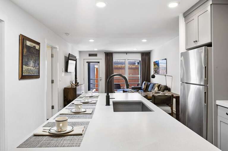 Modern Appliances make this kitchen area the perfect place to whip together a yummy meal.