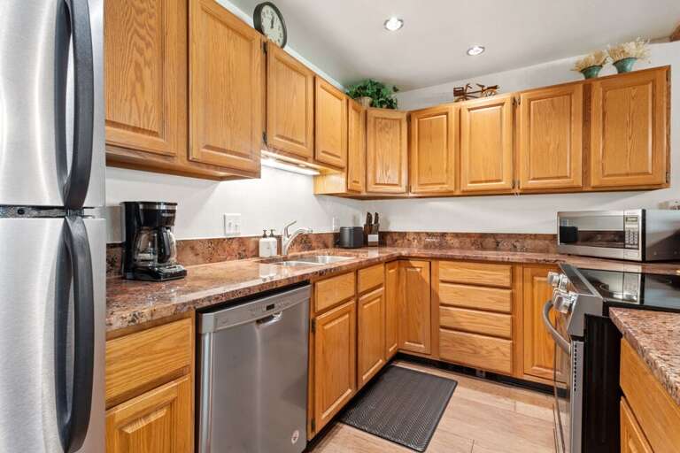 Well equipped kitchen.
