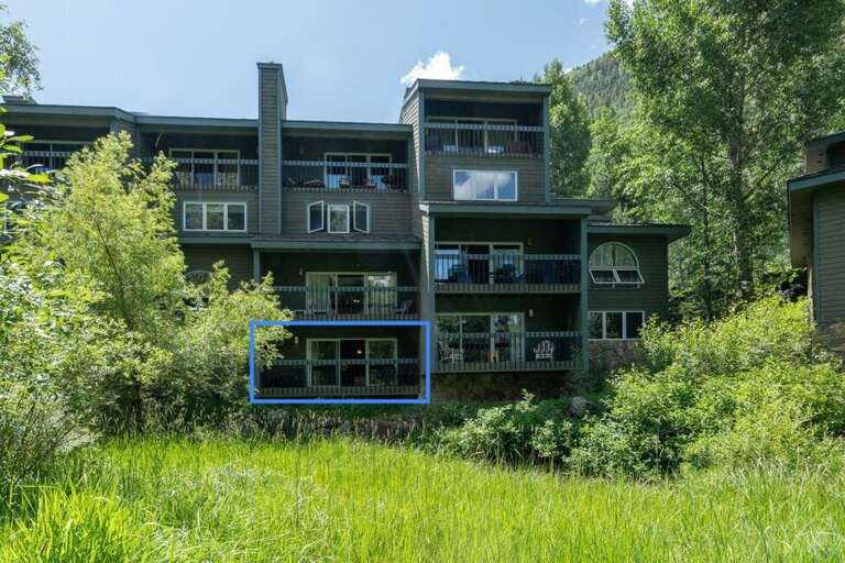 view of your condo location from the river trail.