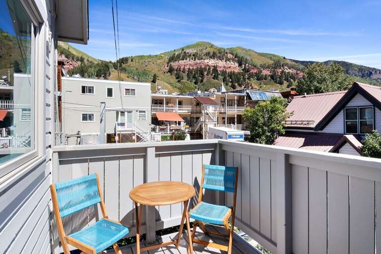 The deck offers beautiful views of Ajax and the surrounding box canyon.