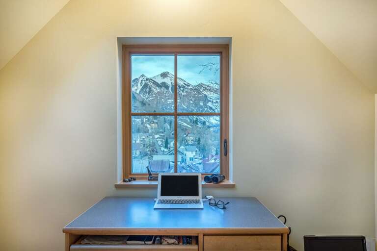 On the very top floor is a small office -- the perfect place to check on work if you need.