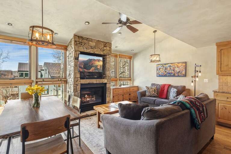 The heart of the home features a welcoming layout with room for everyone to gather and unwind.