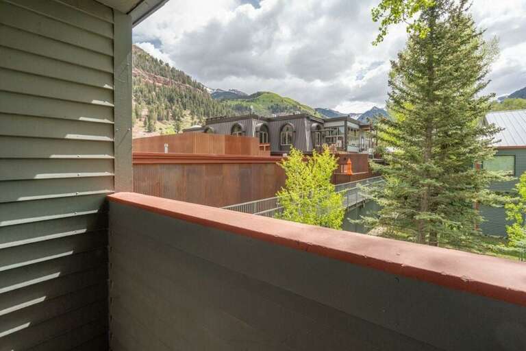 Deck off of master bedroom on second level.