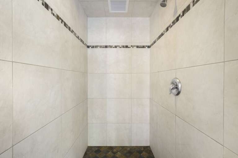 Indoor spa area separate shower.