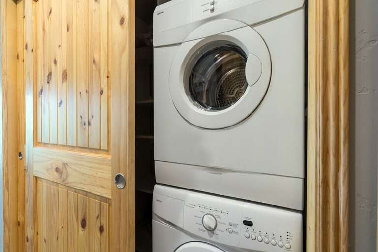 Washer & dryer in the bedroom closet - we supply laundry liquid. Washer & dryer in the bedroom closet - we supply laundry liquid.