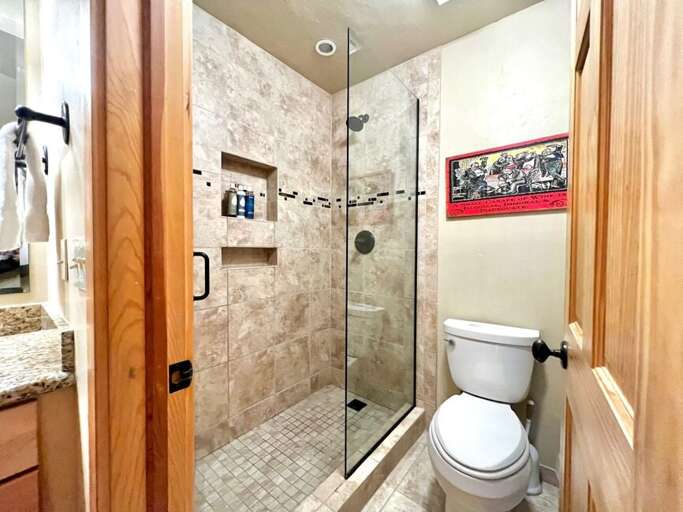 Renovated Bathroom with rain shower. Renovated Bathroom with rain shower.