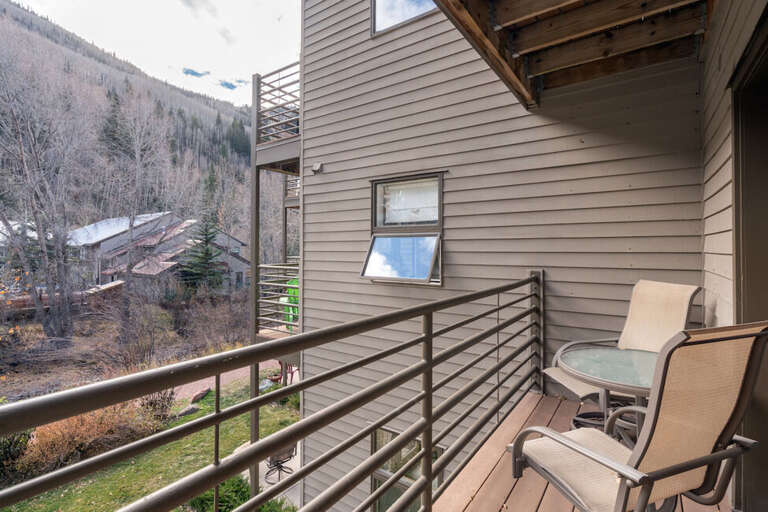 Viking Lodge 212 - the balcony overlooks the San Miguel River & the Telluride Ski Resort. Viking Lodge 212 - the balcony overlooks the San Miguel River & the Telluride Ski Resort.