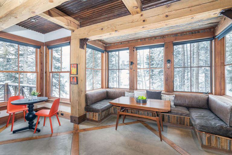 A breakfast nook that fit the whole family.  Perfect for entertaining as well.