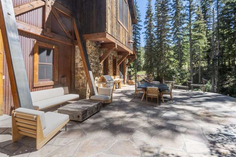 Enjoy the grill and oversized outdoor dining table.