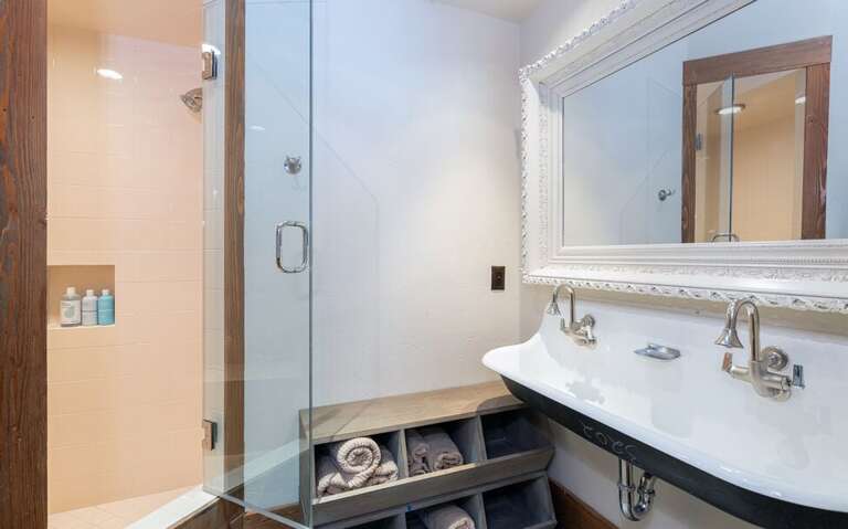 Luxurious guest bathroom details