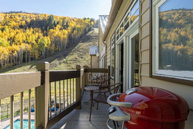 Beautiful views from private deck with electric grill.