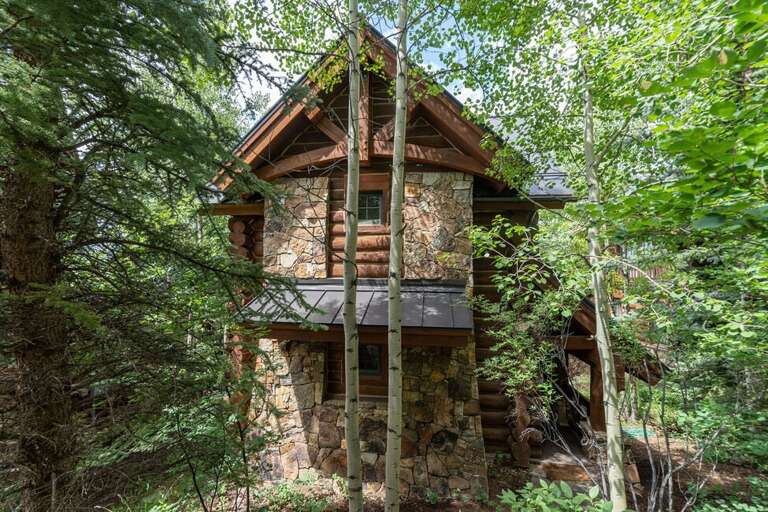 Located in a forested area make you feel you are all by yourself in a log cabin yet so close to all the Mountain Village amenities.