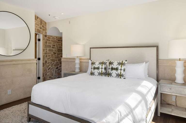 Modern Cabin charm in this stunning Primary suite with king bed.