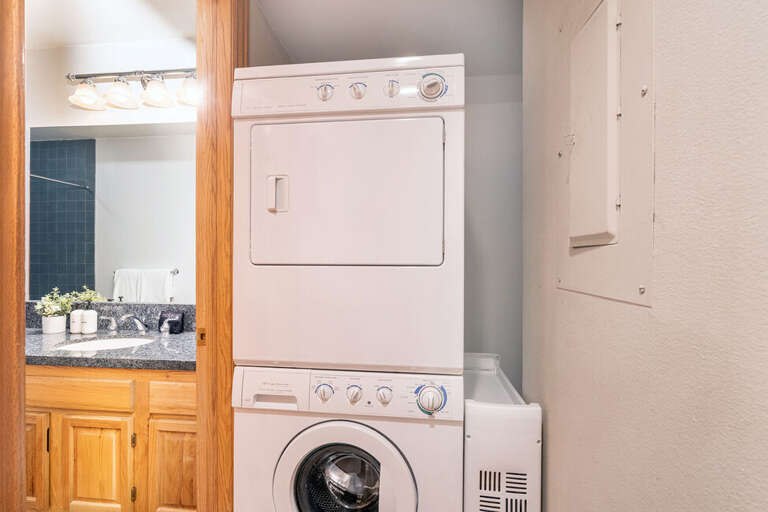 Washer and dryer in the unit.