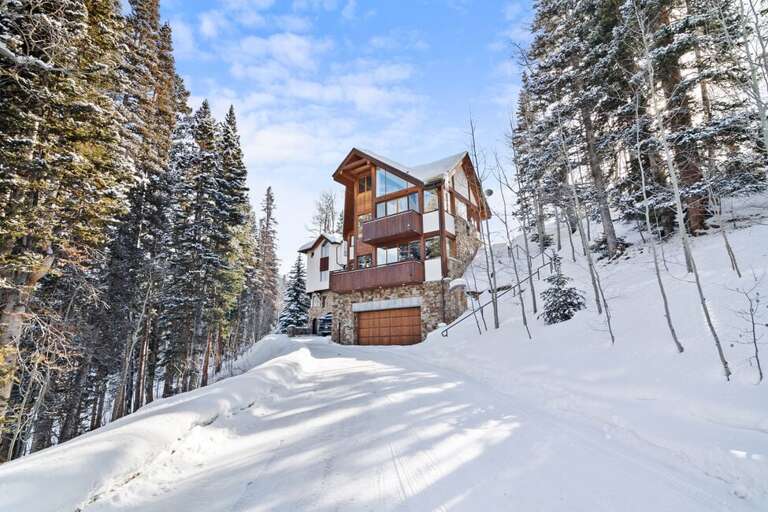 Easy Access to the House via a plowed road in the winter. A heated two car garage for parking.  Not in the mood to drive call fail-a-ride, which is a free car service offered in the Mountain Village.