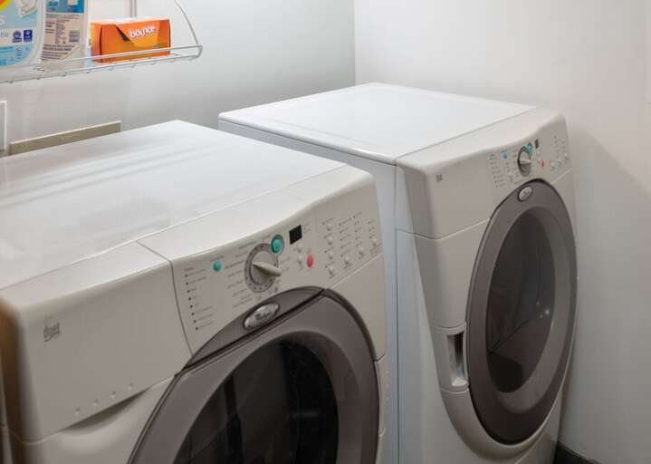 Front loading washer/dryer available for guests to use during their stay.