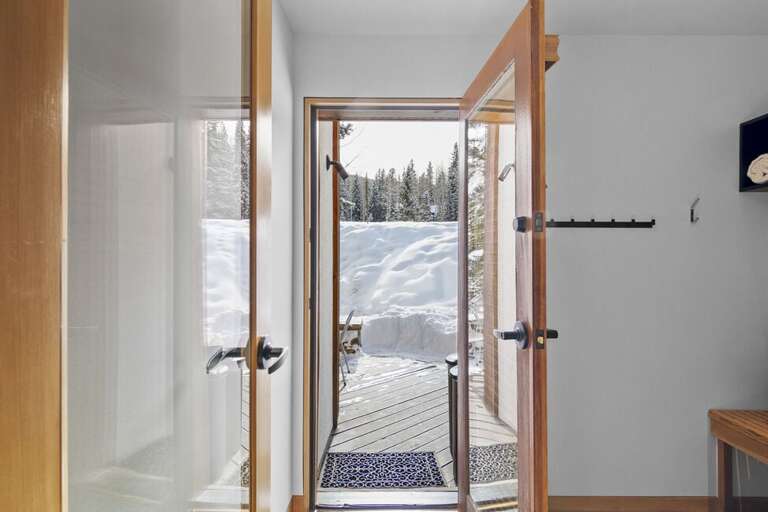 From the Kitchen step out onto the slopes via the boot room.