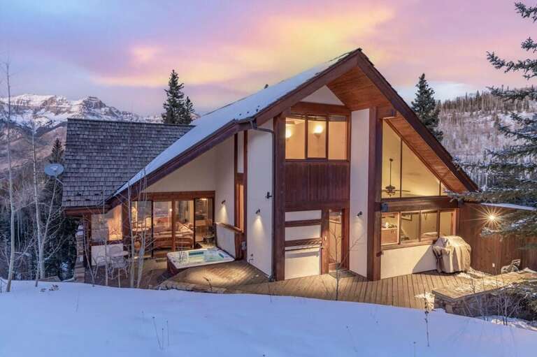 Slopeside Chalet is a mid century marvel that sits directly on the Sundance ski run at the Telluride Ski Resort in Colorado.