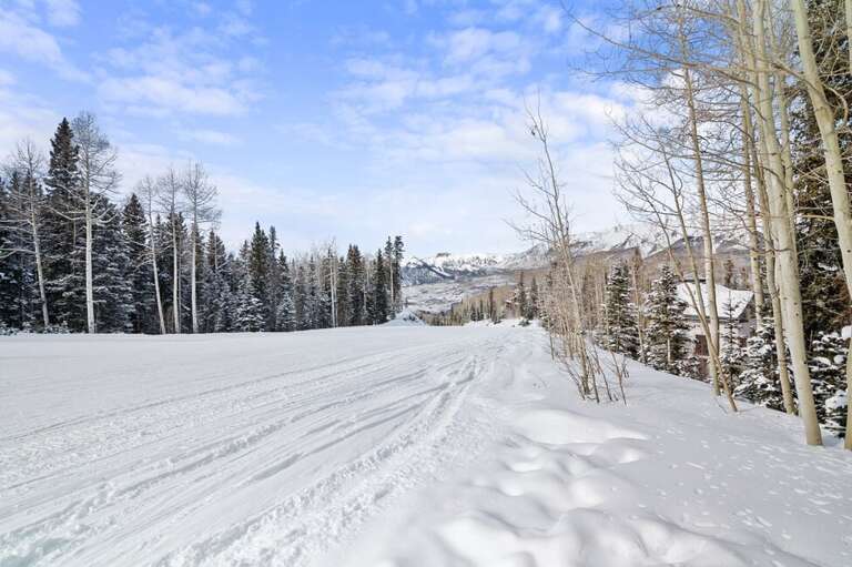 Sundance blue run ski-in/ski-out straight to the back deck of the house.