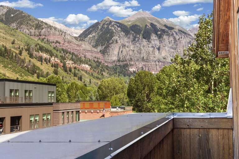 Private deck with views of Ajax Peak.