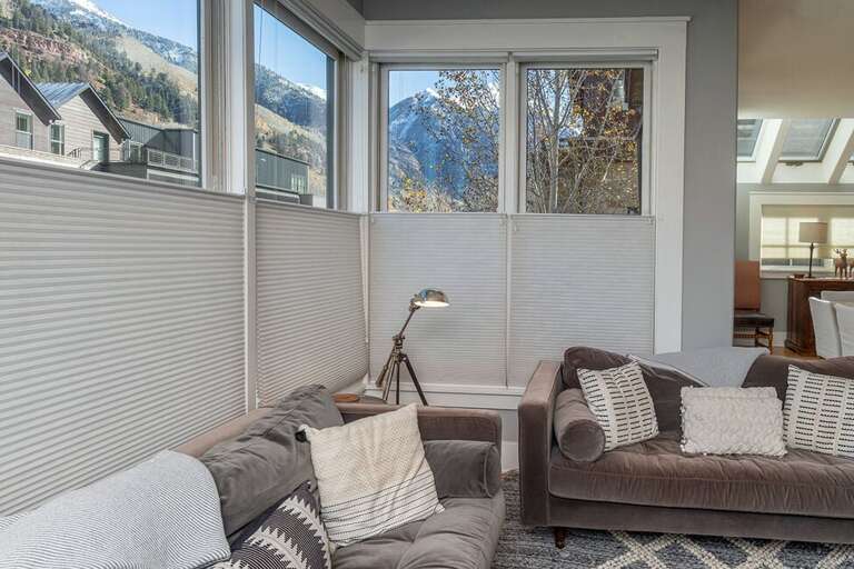 Spacious multi-level condo with deck space, central location- just a block from town park and Main Street Telluride- and amazing views. Spacious multi-level condo with deck space, central location- just a block from town park and Main Street Telluride- and amazing views.