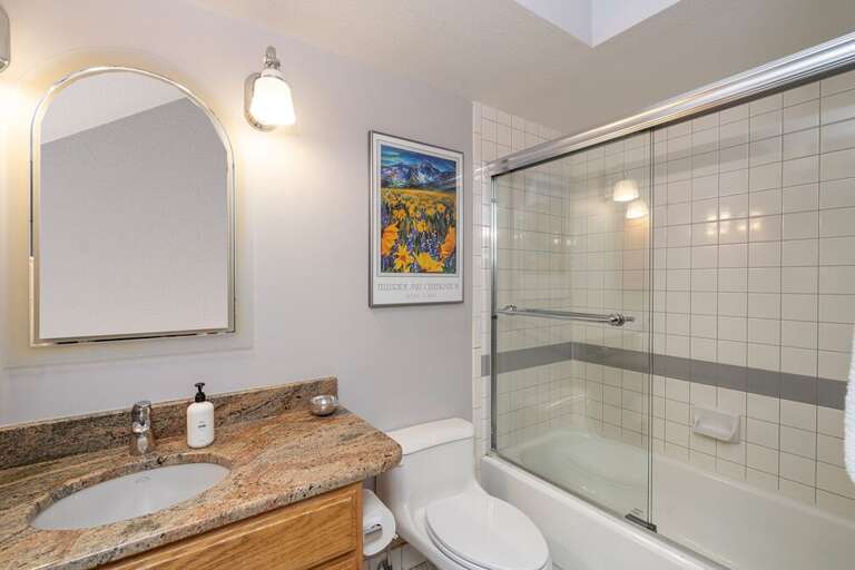 Bathroom two features a tub/shower combo.