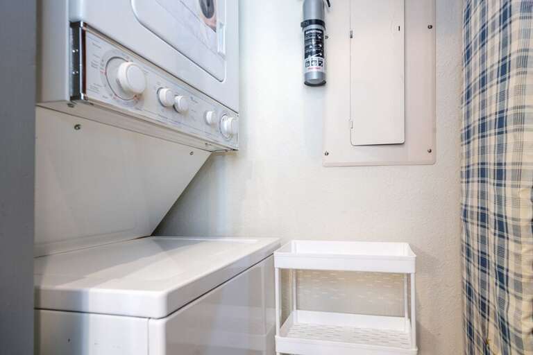 Washer and dryer en suite.