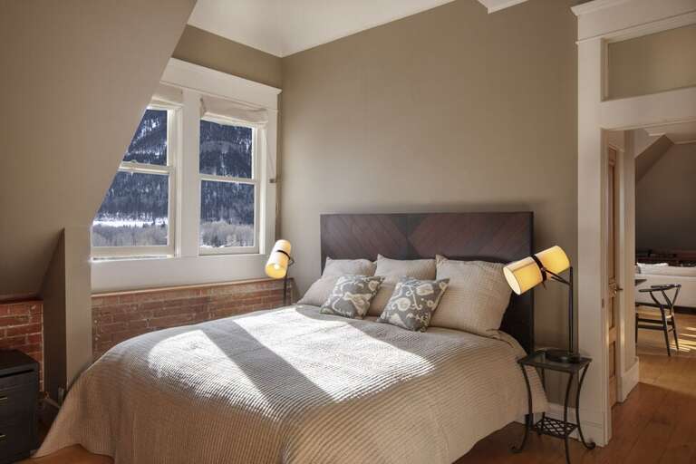 Enjoy stunning views of Ajax Mountain from the comfort of your King size bed.