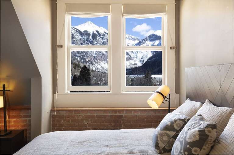 Open room with plenty of light and views.