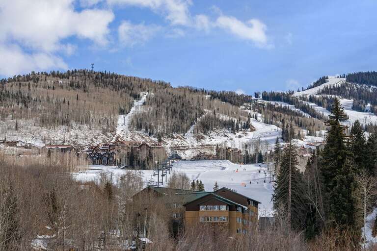 2 blocks from the Chondola and the base of Lift 1.  The Chodndola can bring you to the core of the Mountain Village.