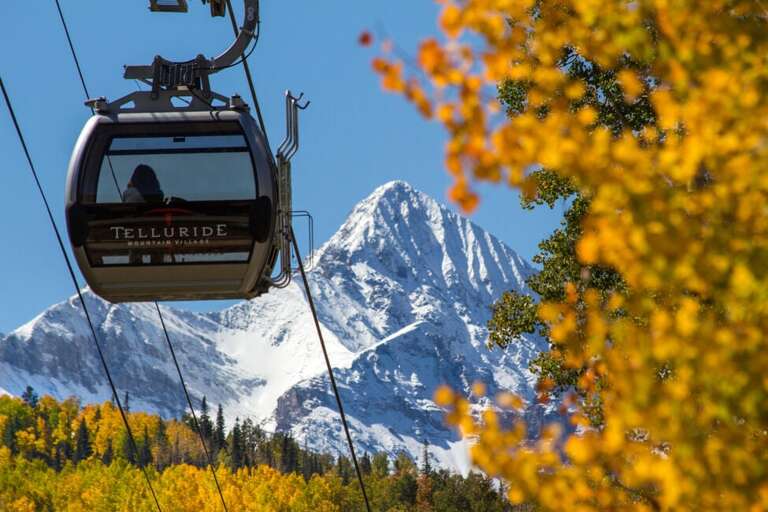 The Telluride Gondola is a free service that connects the town of Mountain Village to the Town of The Telluride Gondola is a free service that connects the town of Mountain Village to the Town of