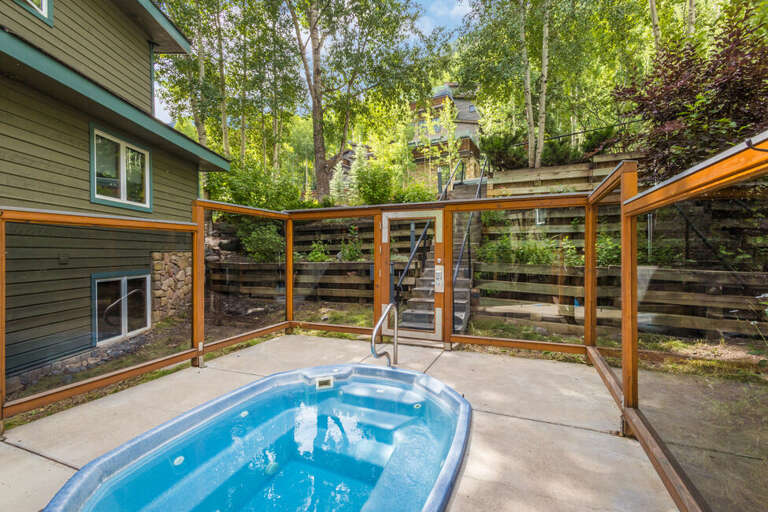 Enjoy a soak in the communal hot tub.