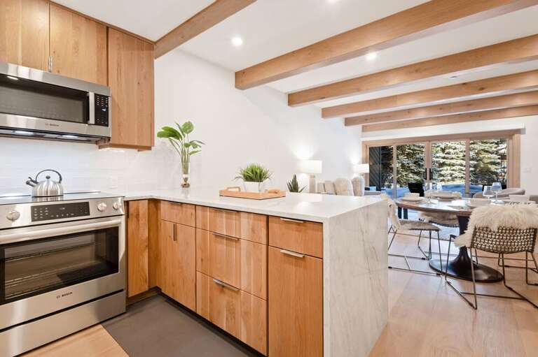 Open concept living/dining/kitchen area.